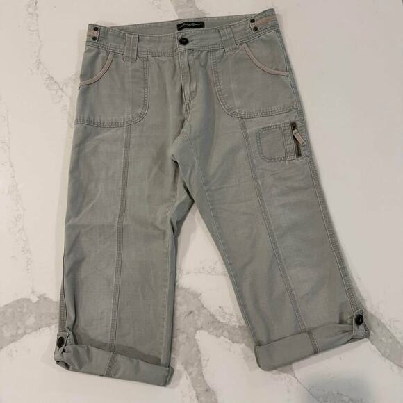 Eddie Bauer Blakely Fit Cropped Cargo Capri Utility Pants Women's 8 Sage Green - Picture 3 of 10